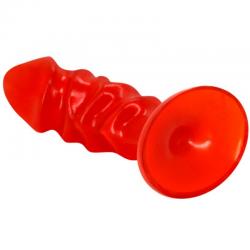 Baile plug anal unisex con ventosa rojo