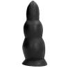 Plug anal All Black de 23 cm con tres abultamientos