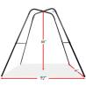 Estructura Fantasy Swing Stand con sus medidas en pulgadas