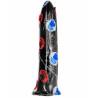 Dildo fino All Black en su funda de plástico