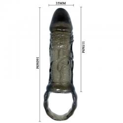 Baile funda extensora pene con strap para testiculos 11.5 cm