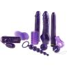 Toy Joy Mega Purple Sex Toy Kit, contenido del kit sobre fondo blanco