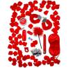 Toy Joy Red Romance Gift Set, contenido del set entre pétalos rojos
