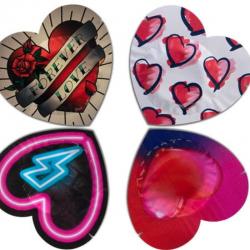 Pasante - preservativo rojo forma corazon bolsa 144 unidades