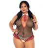 Leg avenue teddy colegiala con abertura talla plus - 1