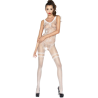 Bodystocking de encaje Passion BS045 blanco, modelo de frente