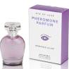 Perfume Eye of Love Morning Glow de 50 ml junto a su caja morada