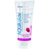 Tubo frontal de AQUAglide Frambuesa 100 ml con detalle de frambuesa