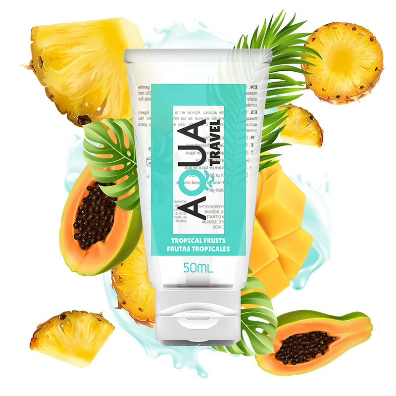 Aqua travel - lubricante base agua sabor frutas tropicales - 50 ml
