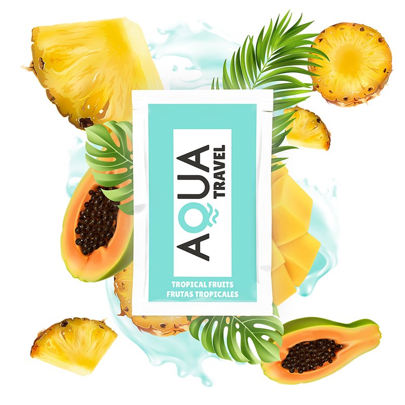 Aqua travel lubricante base agua sabor frutas tropicales - 6 ml