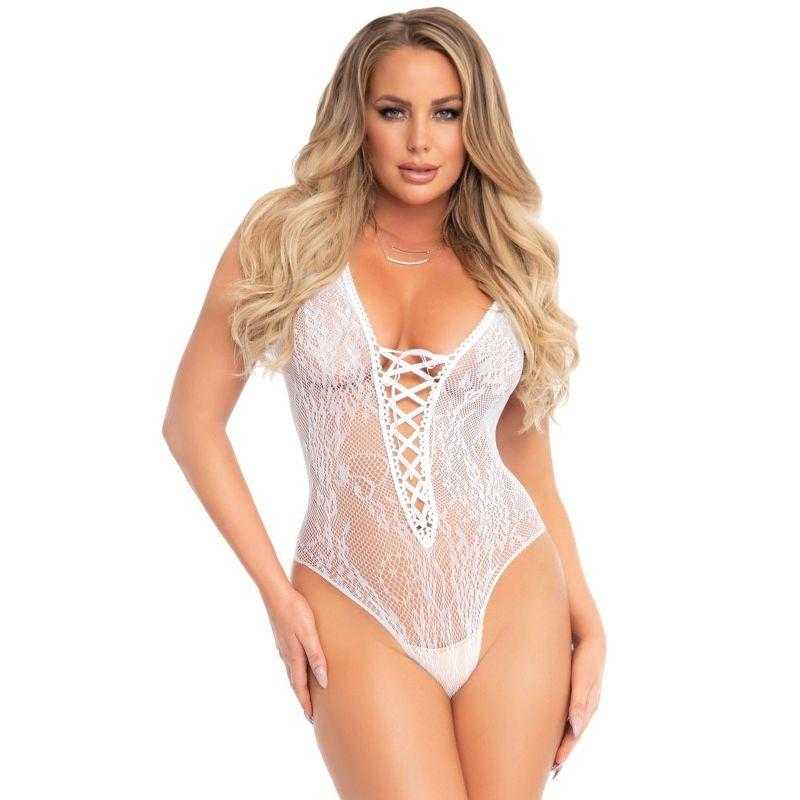 Leg avenue teddy diseño floral escote entrelazado talla unica Leg avenue teddy diseño floral escote entrelazado talla unica