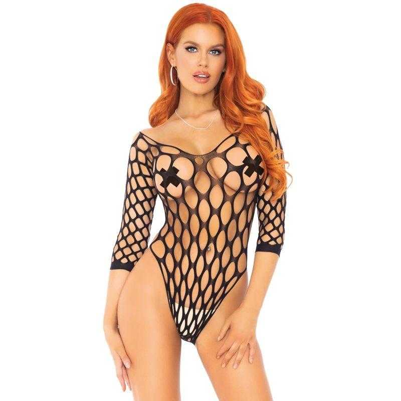 Leg avenue teddy con agujeros talla unica