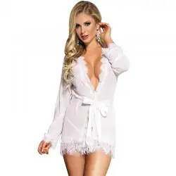 Subblime peignoir blanco con flecos s/m