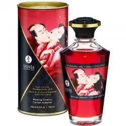 Shunga aceite masaje efecto calor sabor intenso cereza 100 ml