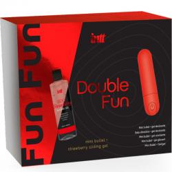 Intt - double fun kit con bala vibradora y gel de masaje fresa