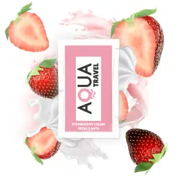 Aqua travel lubricante base agua sabor fresa y nata - 6 ml