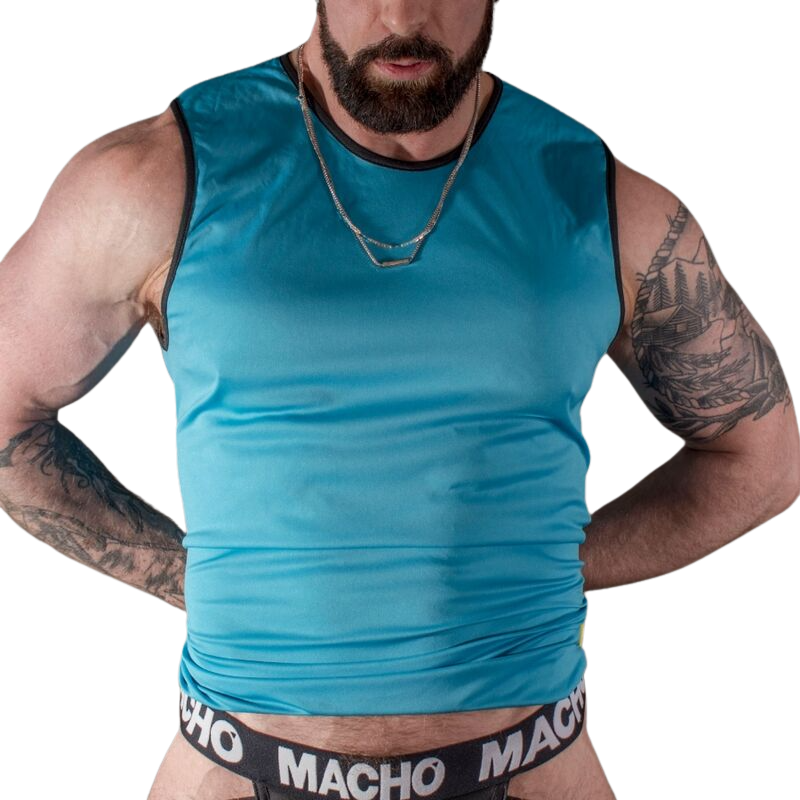 Macho camiseta azul - 1