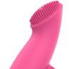 Vibrador de dedo Ohmama rosa, detalle de la superficie con relieve