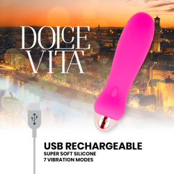 Dolce vita - vibrador recargable five rosa 7 velocidades