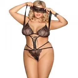 Subblime queen plus teddy con antifaz negro Subblime queen plus teddy con antifaz negro