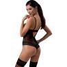 Teddy Passion North negro de copas abiertas, modelo de espaldas