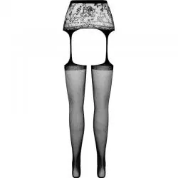 Passion - s028 medias con liguero negro talla unica