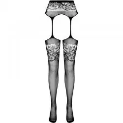 Passion - s029 medias con liguero negro talla unica
