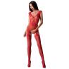 Bodystocking bordado Passion BS062 rojo, modelo de frente
