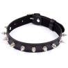 Collar de pinchos Ohmama Fetish negro con tachuelas plateadas