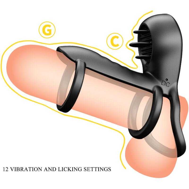 Pretty love - jammy funda de pene 12 vibraciones con lengua recargable silicona Pretty love - jammy funda de pene 12 vibraciones con lengua recargable silicona