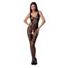 Bodystocking con encaje Passion BS069 en negro, modelo de frente