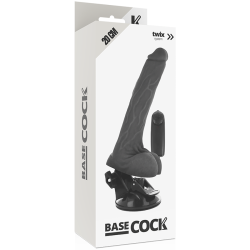 Basecock - vibrador realistico control remoto con testiculos 20 cm - - 11