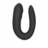 Satisfyer Double Joy negro en forma de U visto de frente