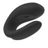 Satisfyer Double Joy negro, vista inclinada