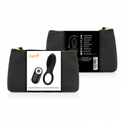 Coquette chic desire anillo vibrador control remoto recargable negro / gold