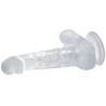 Baile dildo realistico con ventosa y testiculos 16.7 cm transparente - 3