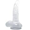 Baile dildo realistico con ventosa y testiculos 16.7 cm transparente - 4