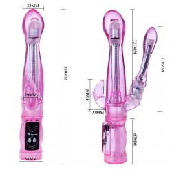 Vibrador flexible con estimulador anal