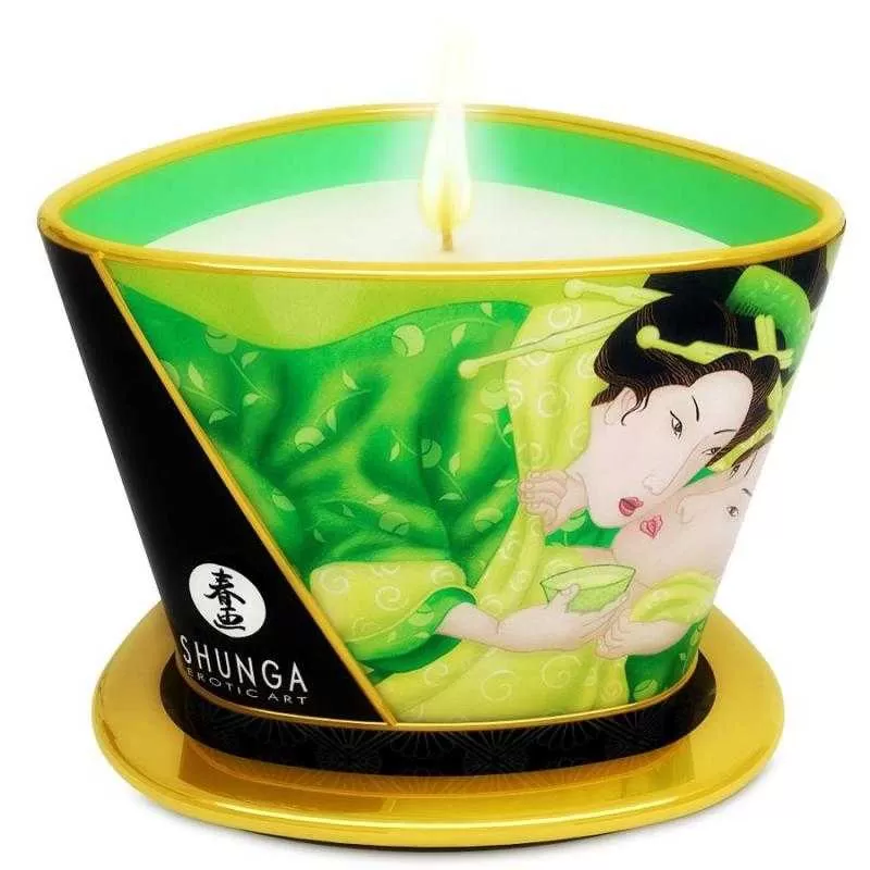 Shunga mini caress by candelight vela masaje té verde 170ml