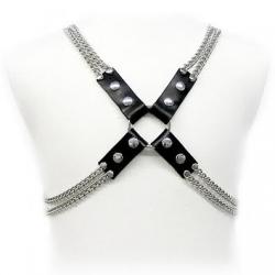 Leather body chain harness