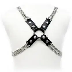 Leather body chain harness