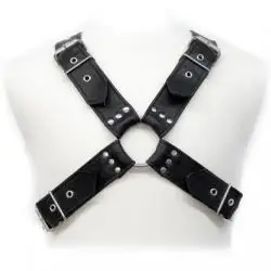 Leather body buckles harness