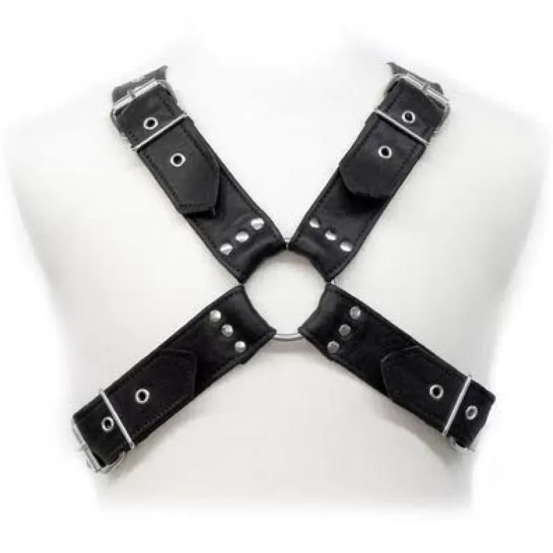 Leather body buckles harness