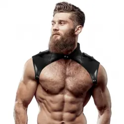 Fetish submissive attitude - arnés brigade ajustable ecopiel cuello hombre