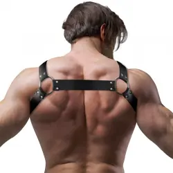 Fetish submissive attitude - arnés bulldog ajustable neopreno pecho cruzado con cremalleras hombre