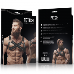Fetish submissive attitude - arnés bulldog ajustable neopreno pecho cruzado con cremalleras hombre