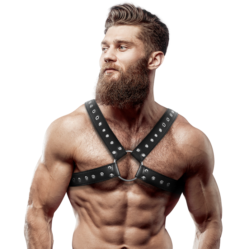 Fetish submissive attitude - arnés ecopiel pecho cruzado con tachuelas hombre Fetish submissive attitude - arnés ecopiel pecho cruzado con tachuelas hombre