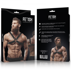 Fetish submissive attitude - arnés bulldog ajustable ecopiel pecho cruzado hombre