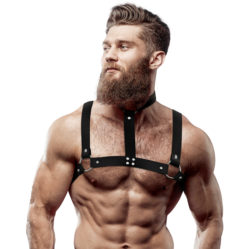 Fetish submissive attitude - arnés ajustable ecopiel pecho con collar hombre Fetish submissive attitude - arnés ajustable ecopiel pecho con collar hombre
