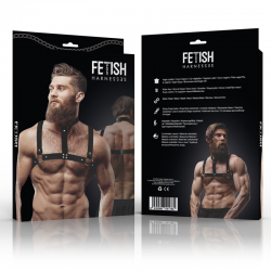 Fetish submissive attitude - arnés ajustable ecopiel pecho con collar hombre